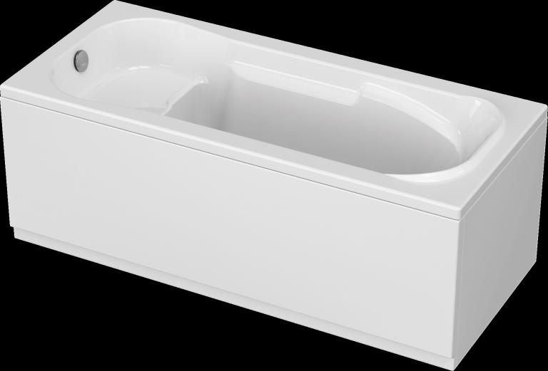 Kada, AQUAESTIL Sava S, bez obloge, sa sjedalicom, pravokutna bijela, 160x70