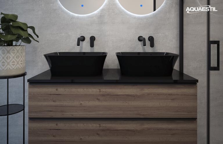 Kupaonska baza AQUAESTIL Grande Black Top 160, 160x51x52cm, viseća, razne boje