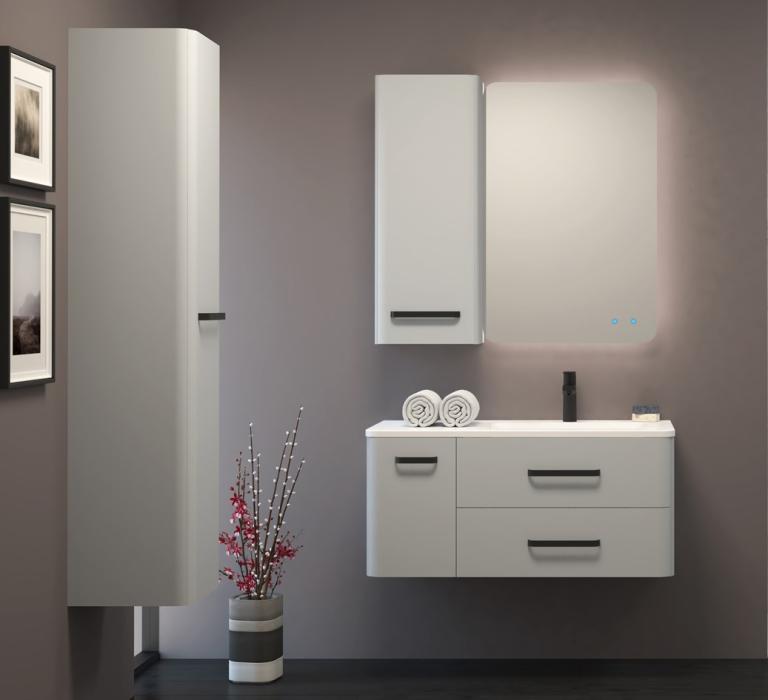 Kupaonska baza AQUAESTIL Charm 100, 100x45x47 cm, viseća, 1 vrata, 2 ladice, desna, razne boje