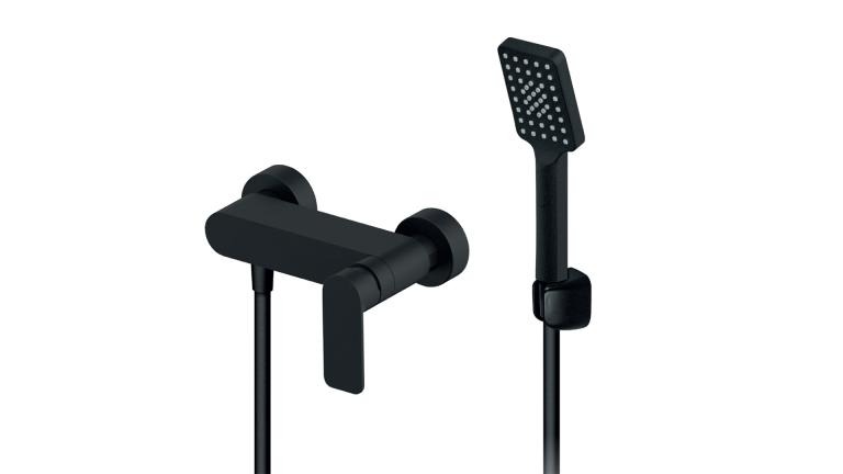 Miješalica za tuš kadu ROSAN S2 Black, nadžbukna, crna