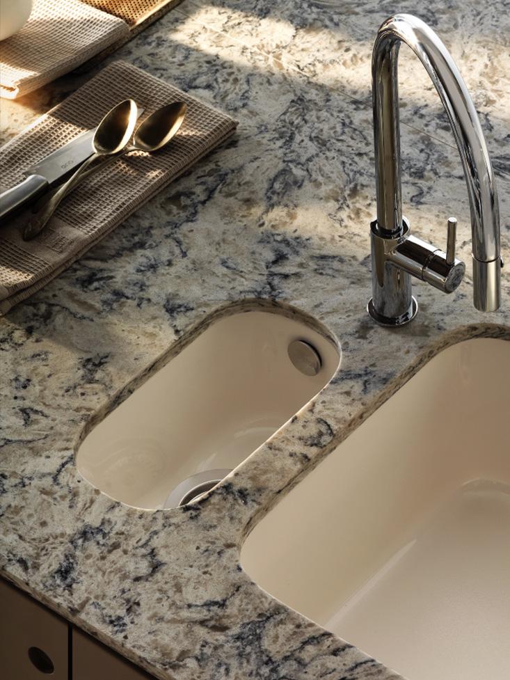 Sudoper POALGI Gandia 15, 195x445 mm, podgradni, Roc Stone, razne boje