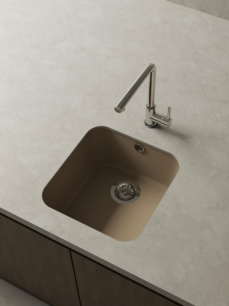 Sudoper POALGI Gandia 40, 440x445 mm, podgradni, Roc Stone, razne boje