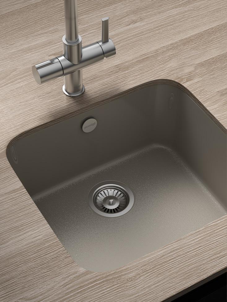 Sudoper POALGI Gandia 50, 540x445 mm, podgradni, Roc Stone, razne boje