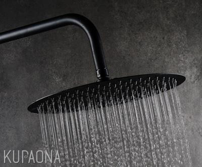 Tuš ruža AQUAGRIF Atlas R, Ø 25 cm, okrugla, crna