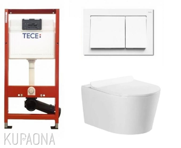 Sanitarni paket TECE Base 2.0 s tipkom+Toaletna školjka SAMCRO Everest s daskom