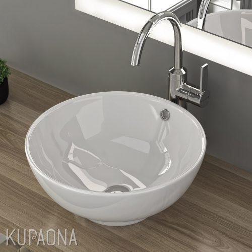 Umivaonik FOSSIL NATURA Aika, 40x40x20 cm, nadgradni na ploču, bijeli