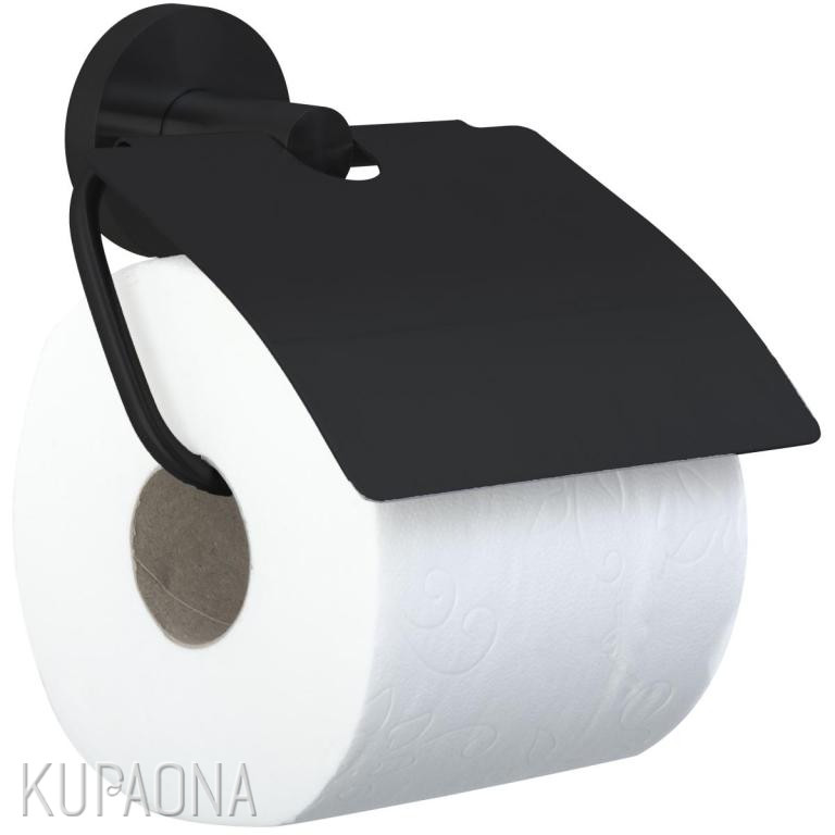 Držač toaletnog papira NOFER Niza, s poklopcem, crna