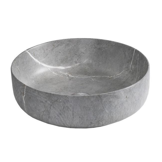 Umivaonik SC Everest, 46x46x14 cm, nadgradni, okrugli, mramor, sivi