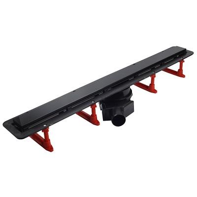 Tuš kanalica Confluo Frameless Line, kaljeno staklo, razne dimenzije, crno