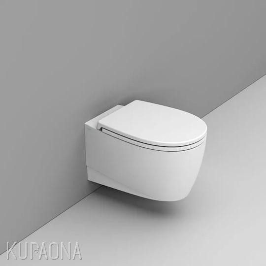 Toaletna školjka DOLOMITE Demy, 35,4x54x30,5 cm, viseća, sa Soft Close daskom, bijela