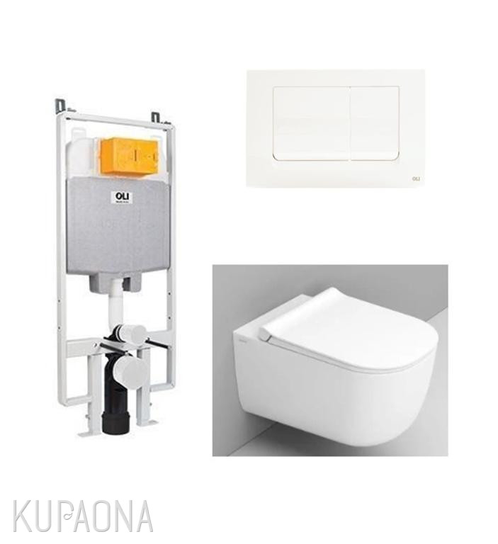 Sanitarni paket OLI 74 PLUS S80 SANITARBLOCK + Dolomite Mirto školjka 36x55x30 sa Soft Close daskom